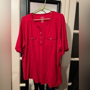 Red Short Sleeve Pocket T-Shirt Size 2X